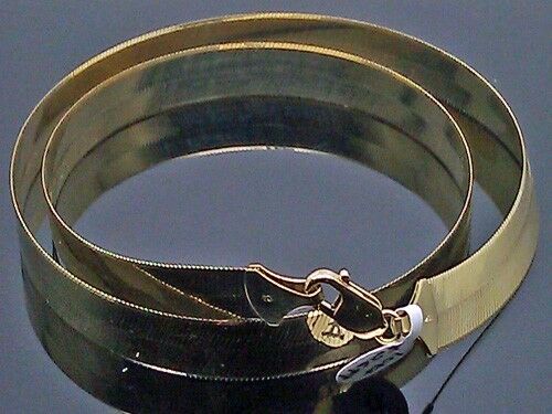 REAL 10k Solid Gold Herringbone Chain Necklace 10mm 18" inch 10kt Yellow Gold