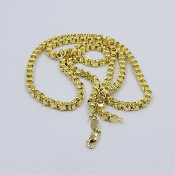 REAL 10k Gold Byzantine Chain Necklace Lobster Lock 3mm 20