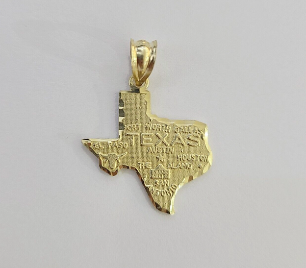10K Yellow Gold Solid Louisiana State Pendant Charm Necklace Travel  Transportation I: 31939590684741