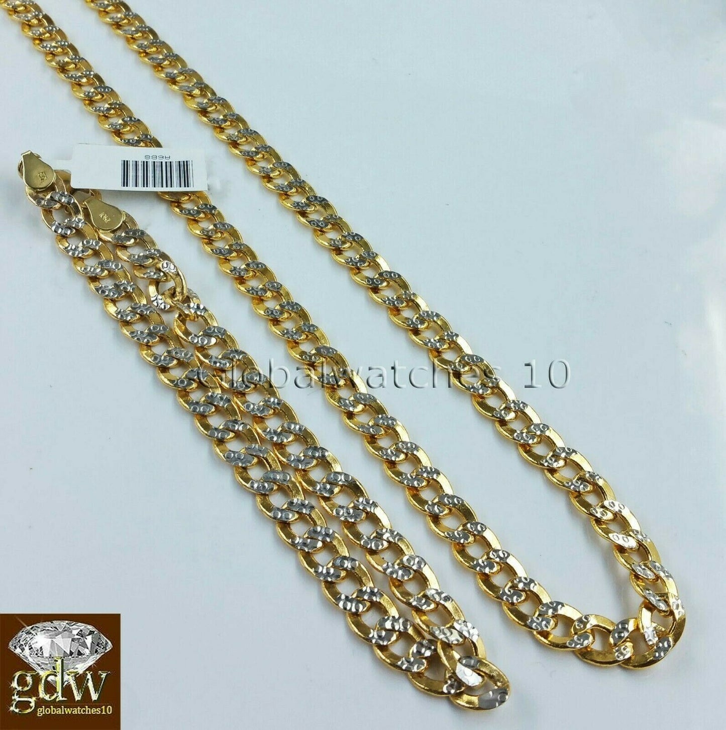 Real 10k Gold 6mm Cuban Curb Link Chain DiamondCut SET 26" Necklace 9" Bracelet