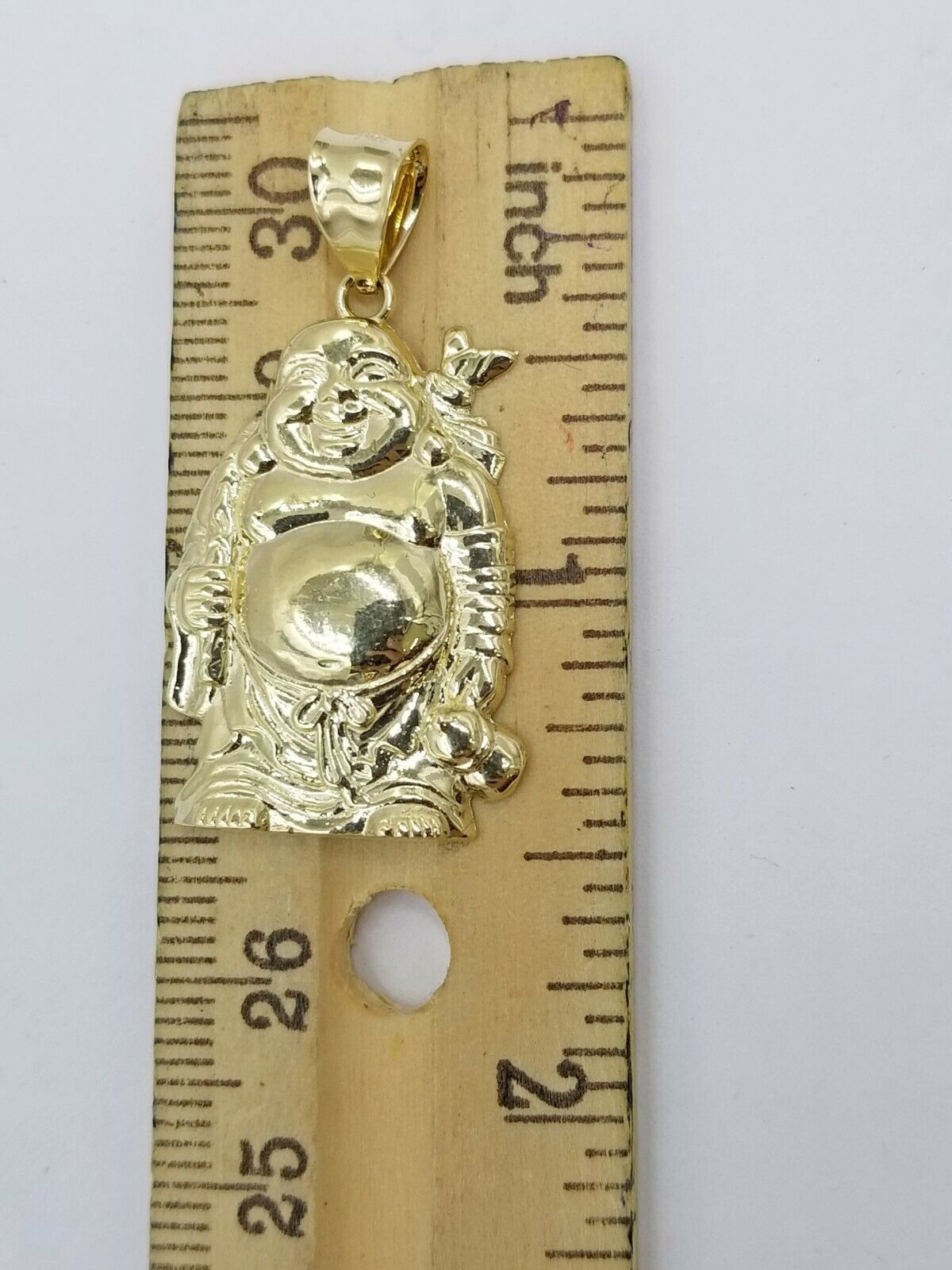 10k Yellow Gold Lucky Laughing Buddha Charm Religious Pendant Smiling Men Women