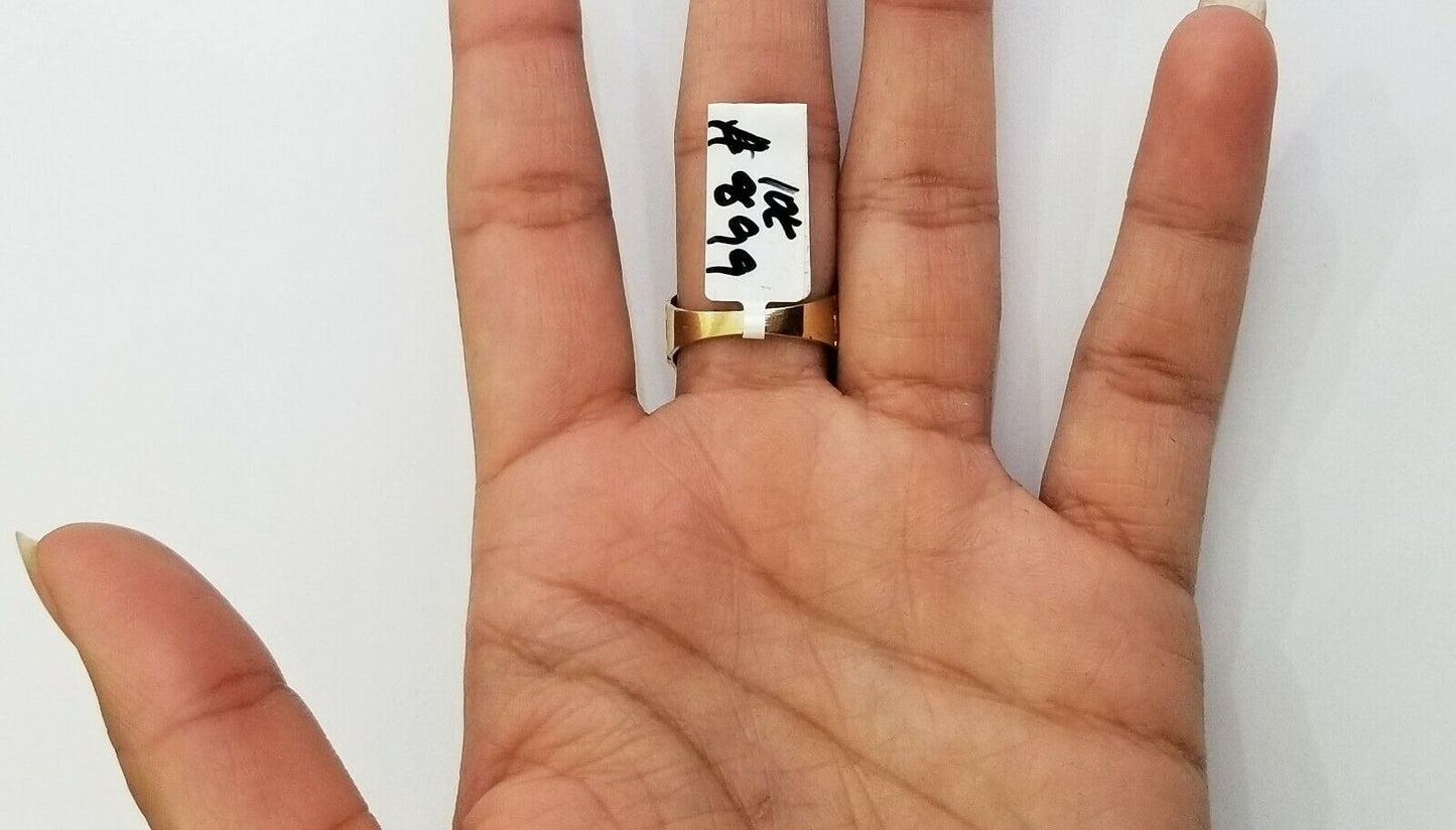 10k Real yellow Gold Nugget men Ring Sizable casual, squared gold ring 10kt