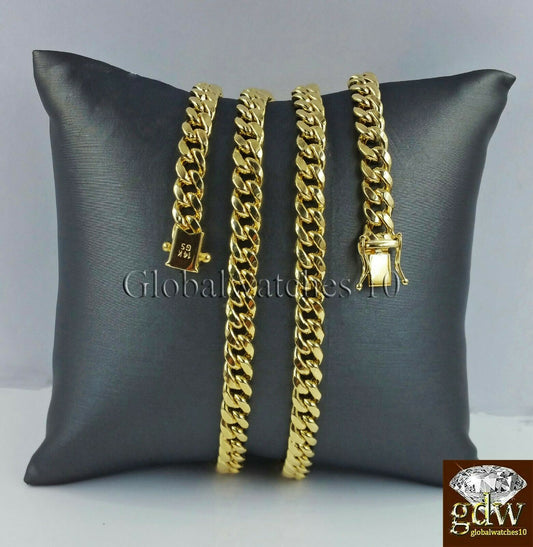 Gold Chain Men Ladies 14k Gold Miami Cuban Chain 26 Long 6mm BOX LOCK REAL 14KT