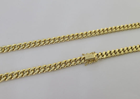 10K Yellow Gold Crown Pendent Charm 6mm Miami Cuban Link Chain 18 - 30" Inch
