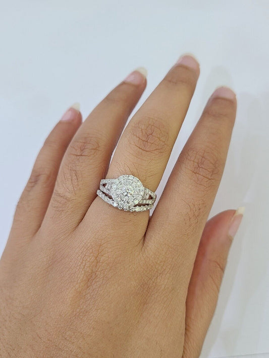 REAL 10k White Gold Diamond Ring Wedding Engagement Ring Genuine