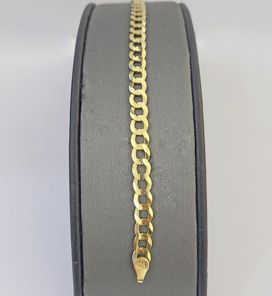 14K Real Yellow Gold Miami Cuban Curb Bracelet 6 mm Link 8" inch 14K