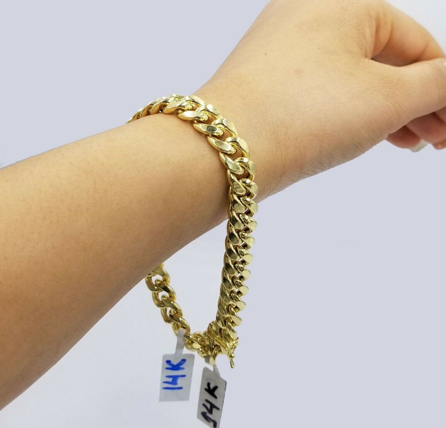 Real 14k Yellow Gold Miami Cuban Link Bracelet Men's 10mm 7.5" 8" 8.5" 9" 14kt Gold
