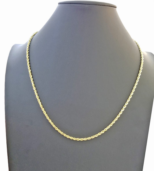 Real 10k Gold Rope Chain 3mm-10mm Necklace 18"-30" Inch Men Women
