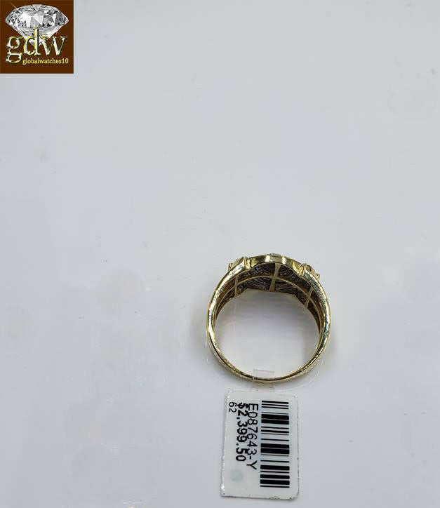 Mens REAL 10k Yellow Gold 1/3CT Natural Diamond Ring Band SIZE 10 Casual Pinky