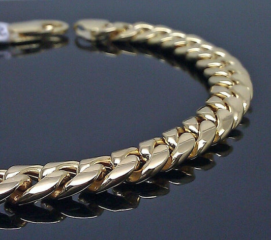 10K Yellow Gold Miami Cuban Bracelet 6mm 9" inch Men BOX or Lobster Lock