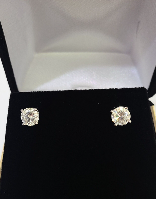 2 CTTW Lab Grown Diamond Earrings (14 Karat)