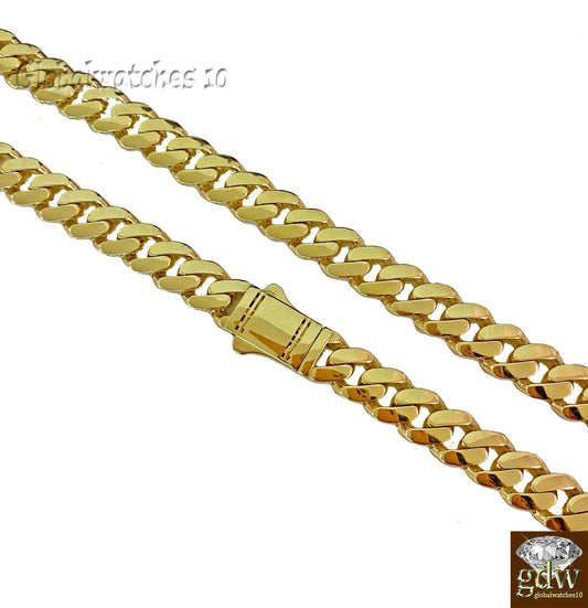10k Real Gold Men Miami Cuban Royal Link Chain 20 inch 14mm Thick On Sale