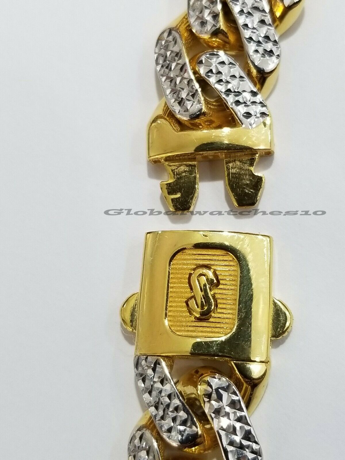 10K Yellow Gold Royal Miami Cuban Bracelet Diamond Cut 8 inch 13mm