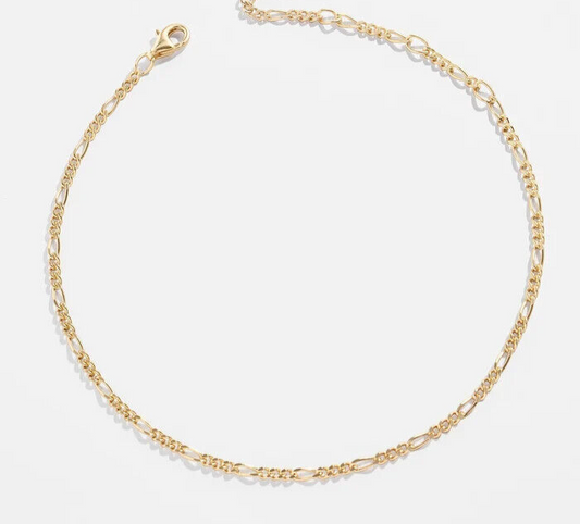 Real 10K Yellow Gold Anklet 10" Inch Figaro Link Ladies 2mm Lobster
