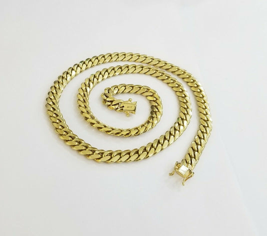 10K SOLID Yellow Gold Miami Cuban Chain 8mm 24 Inch men's Real gold 10kt