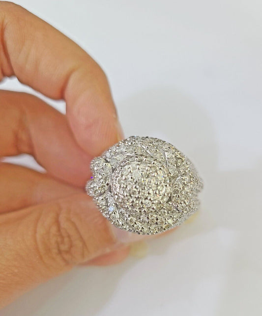 Real 10k Yellow Gold White Diamond Ring Size 10 Mens Ring