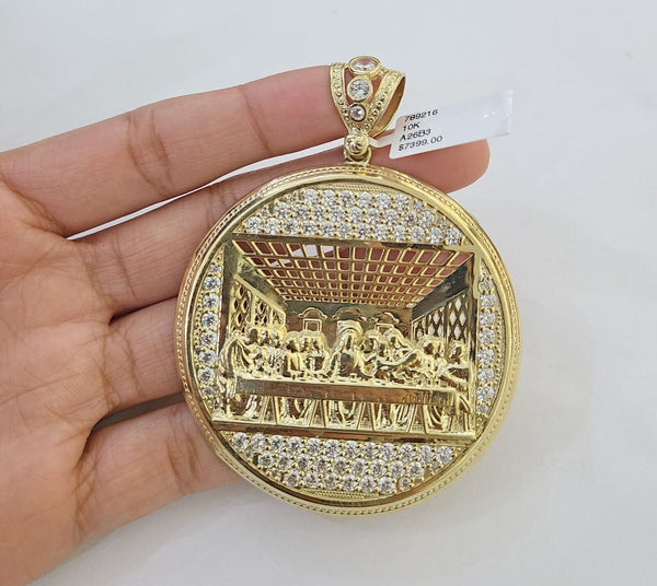 Real 10k Gold Charm Pendant Last Supper Circle Charm 10kt Yellow Gold –  GoldBar Jewelers