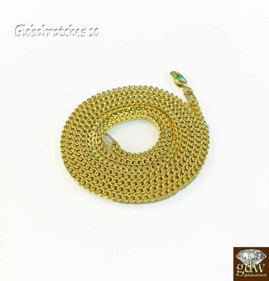 10k Gold Charm Pendant Dollar/Money Sign with Franco Chain in 20 22 24 26 Inch