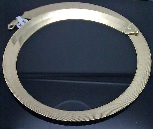 10K Yellow Gold Herringbone 15mm Thick 20inch Long Mens/Ladies, THICK Gold Chain