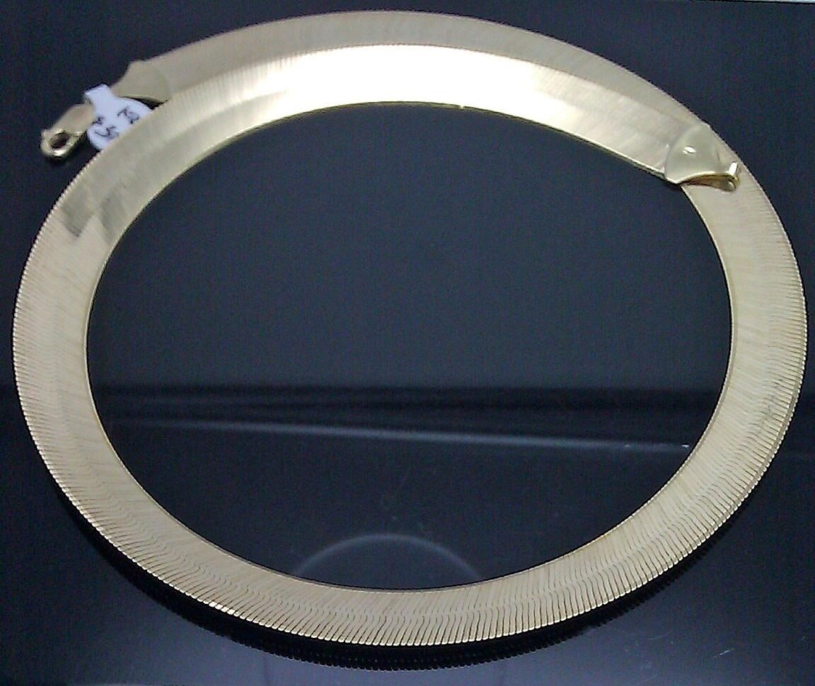 10K Yellow Gold Herringbone 15mm 18 inch Men Ladies THICK Gold Chain REAL 10KT