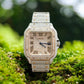 Cartier Santos Men's 40mm S.Steel Watch Roman Iced Out 12ct Diamonds (pre-owned)