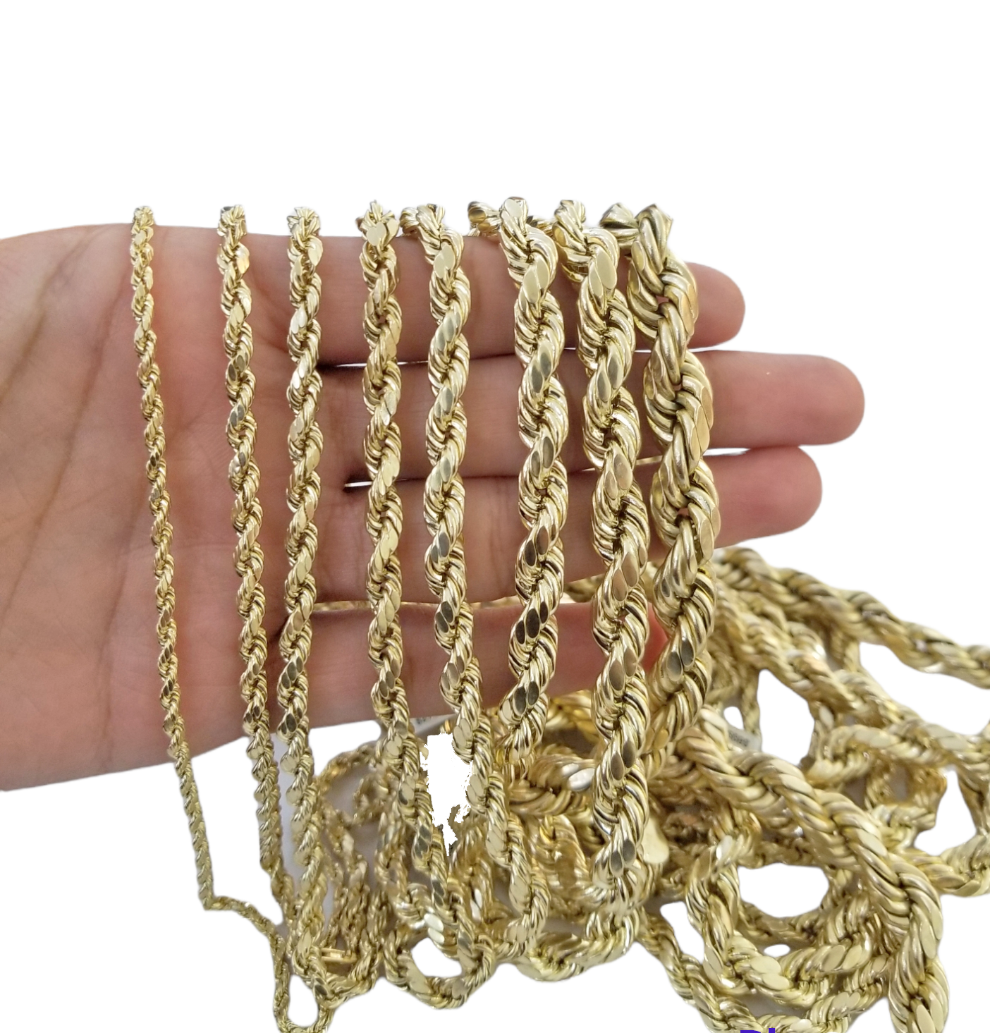 Real 10k Gold Rope Chain Necklace 18"-30" Inch 3mm-10mm Men & Women DISCOUNT