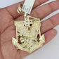 10K Franco Chain Eagle Anchor Pendant Charm Necklace 20"-28" 4mm Yellow Gold SET