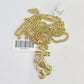 10K Gold Miami Cuban Chain Praying Hands Charm 18"-30" 3mm REAL Pendant