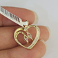 10K Real Heart Charm Pendant Gold 10kt Genuine Yellow