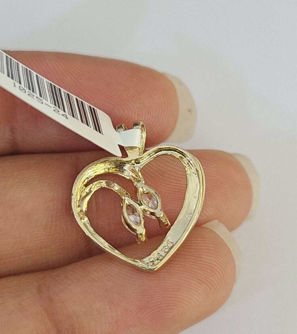 10K Real Heart Charm Pendant Gold 10kt Genuine Yellow