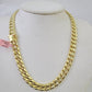 Real 14K Miami Cuban Link Chain Necklace Yellow Gold 22 inch 9mm Mens Hollow