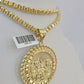 10k Gold Byzantine Box Necklace Last Supper Charm 20"-30" SET Yellow Real 4mm