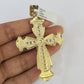 Real 10k Rope Chain Jesus Cross Charm Set 8mm 20"-30" Inch Necklace Yellow Gold