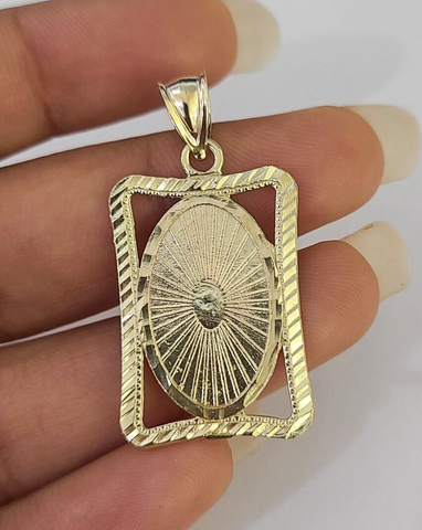 Real 10K Virgin Mary Pendent Charm 10kt Yellow Gold Holy Mother Guadalupe