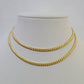 18k Solid Miami Cuban Chain Yellow Gold 4mm 24" Inch Genuine Necklace Real