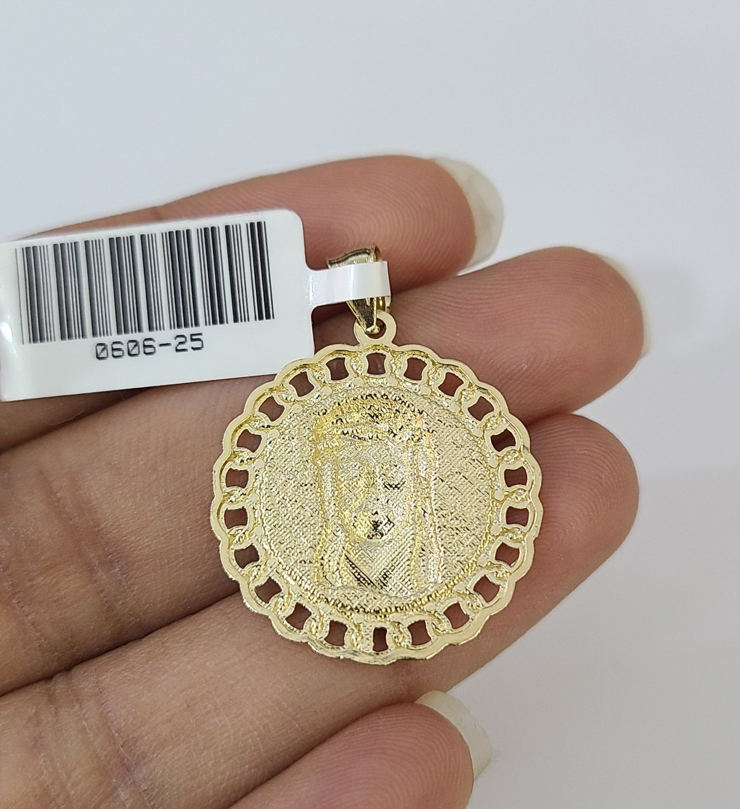 Real 10K Jesus Head Pendant Cuban Yellow Gold Charm Genuine