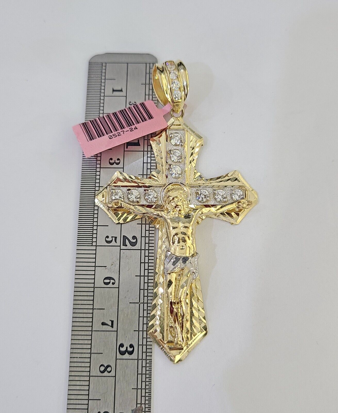 14K Franco Chain Jesus Cross Pendant Charm Necklace 20"-26" 4mm Gold Yellow