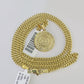 10K Gold Miami Cuban Chain Mayan Calendar 18"-28" 3mm REAL Pendant Necklace SET