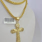 10K Gold Franco Chain Cross Charm Length 18-26 inches 3mm REAL Yellow