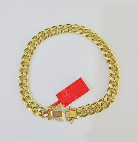 Real 10k Gold Bracelet 8mm Miami Cuban Link 8" Box Lock 10kt Yellow Gold