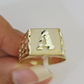 Real 10k Initial A Casual Ring Alphabet Yellow Gold 10kt Genuine