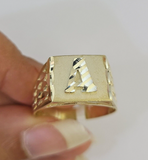 Real 10k Initial A Casual Ring Alphabet Yellow Gold 10kt Genuine