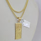 10K Franco Chain 100 Money Dollar Pendant Charm Necklace 16"-24" 2mm Gold SET