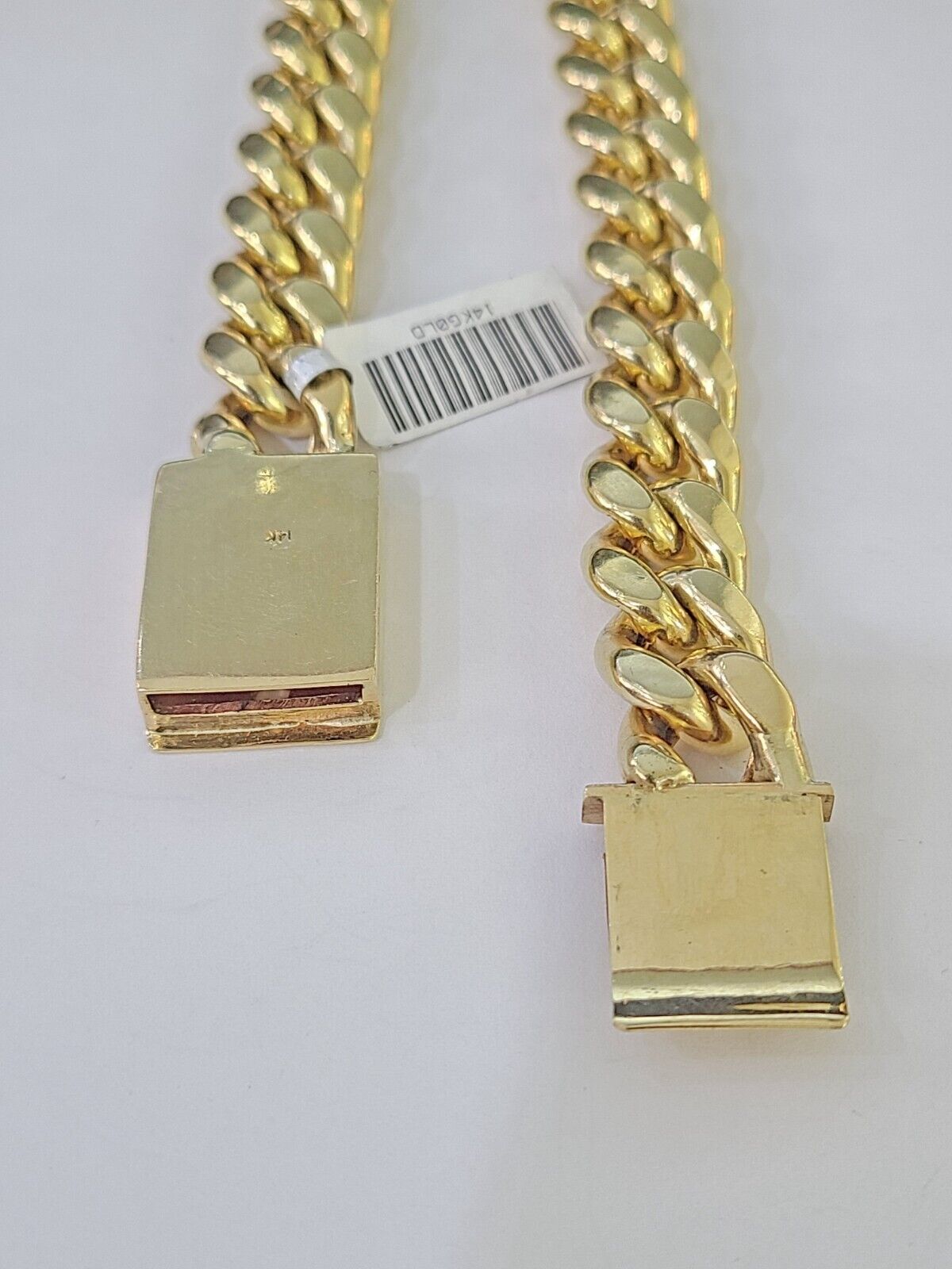 14k Real Miami Cuban Link Chain Chino Lock 20 inches 13mm Genuine Yellow Genuine