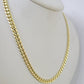 Real 14K Yellow Gold Chain Miami Cuban Link Necklace 18 inch Choker Ladies, 6mm Hollow