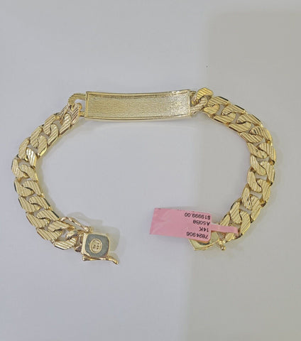 14K REAL ID Bracelet Solid Miami Cuban Link 11mm 8.5 inches 14kt Yellow Gold