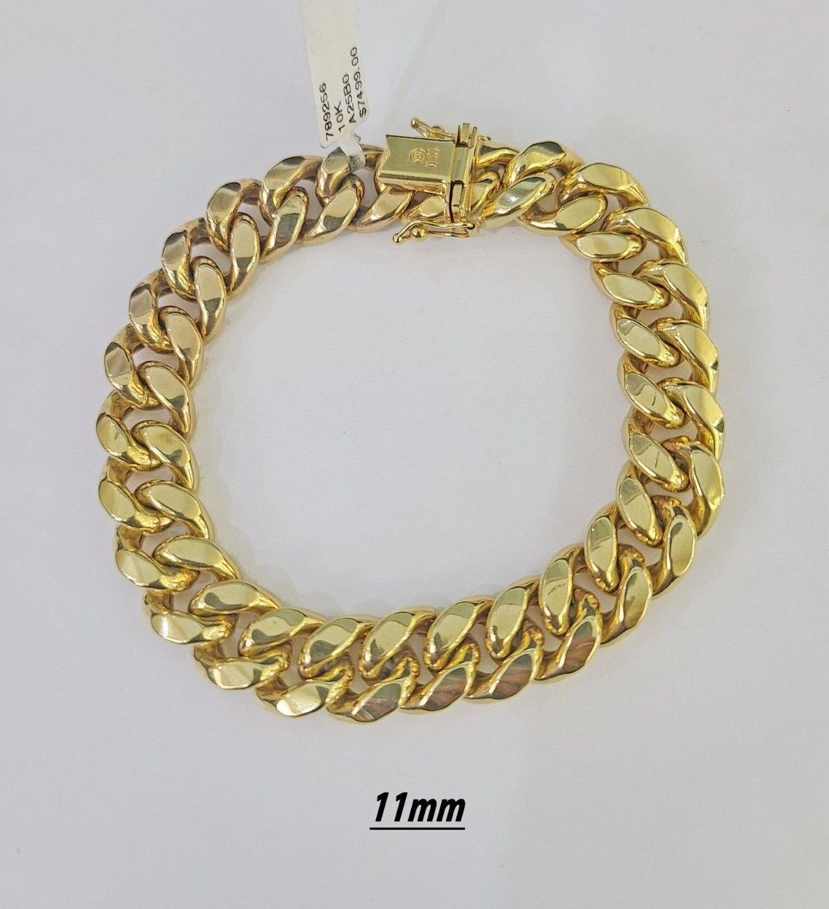 Real 10k Miami Cuban link Bracelet 6mm-11mm 7.5"-9" 10kt Yellow Gold