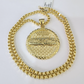 Real 10k Gold Byzantine Necklace Last Supper Nugget 20"-30" 3mm Pendant SET