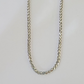 Real 10k Palm Chain White Gold 4mm 22" Necklace Men Women Real Genuine