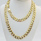 Solid 7mm 14k Gold Cuban curb Link chain Necklace 20 22 24 26 28 30 Inch Real